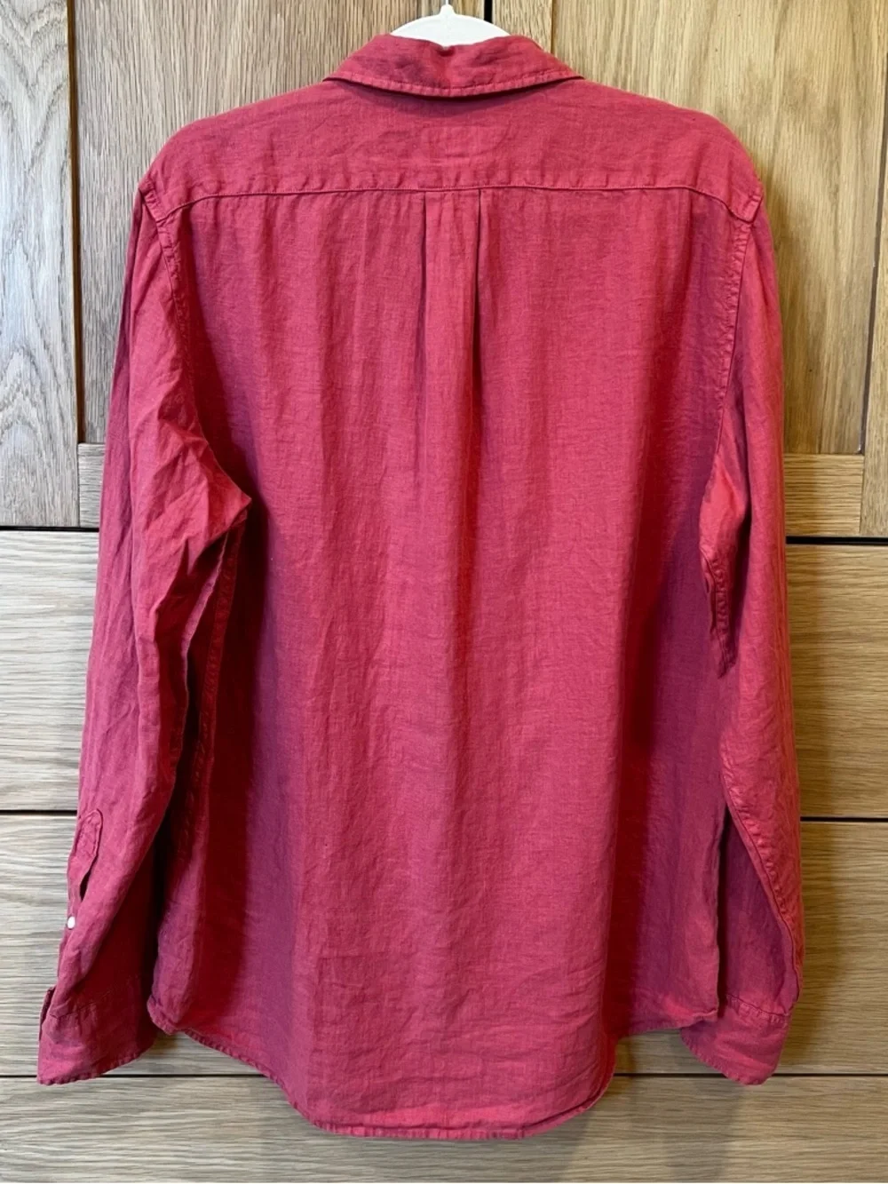 J. Crew Classic Fit Linen Button Front Shirt Red Size Medium NWT Spring Preppy